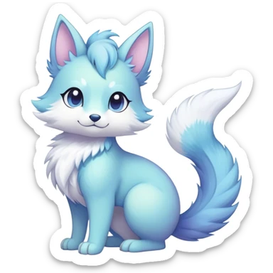 Kawaii bright fantasy ethereal anthro fursona Fakemon with tufted tail  sticker