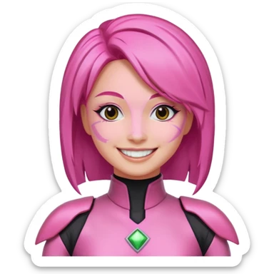pink power ranger, woman emoji sticker
