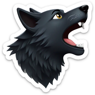 Black wolf howling  sticker
