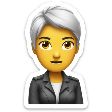 Angry woman with arms crossed sticker