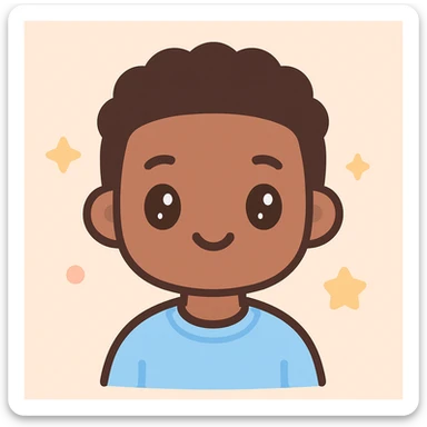 black man kawaii style icon sticker