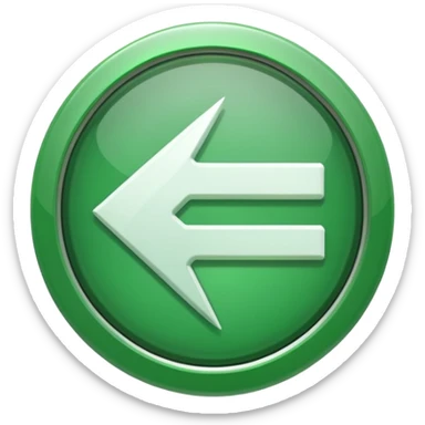 White Arrow pointer in green circle  sticker