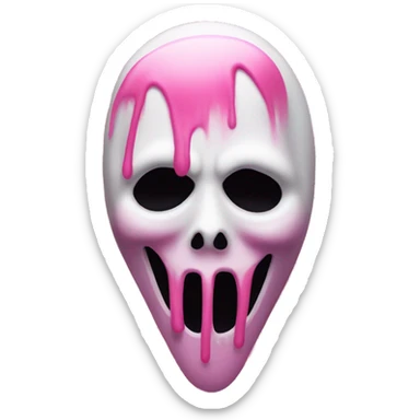 ghostface from scream scary movie shades of red and pink sticker