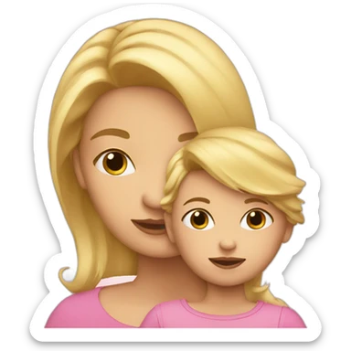 Girl with blond baby sticker