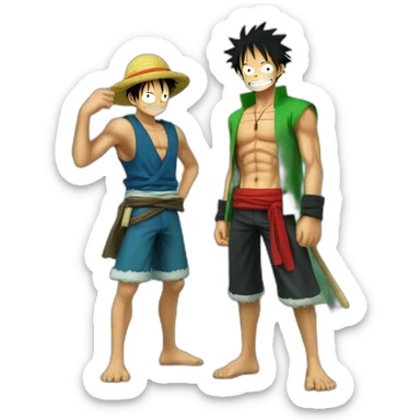 Luffy et zoro sticker