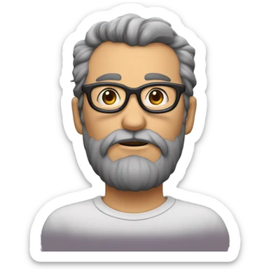 Homme gros chauve portant des lunettes et une barbe  sticker