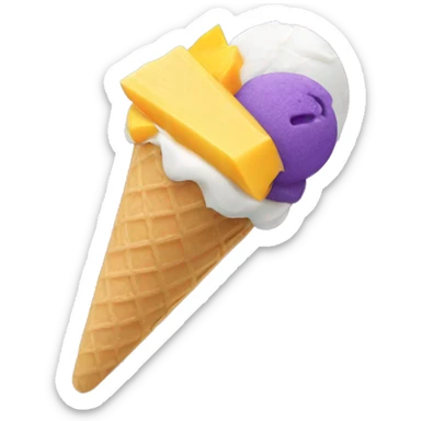ube ice cream with coconut and mango sticker