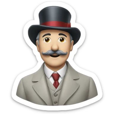 Orignal qui fait un bonhomme de neige avec un poirot sticker