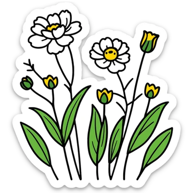 Flowers love sticker