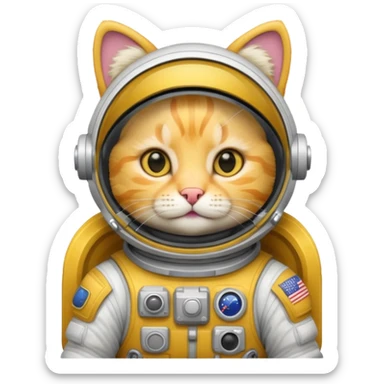 yellow cat Astronaut sticker
