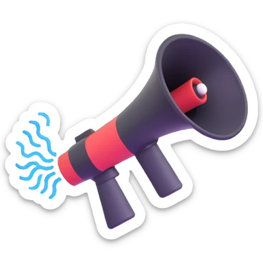 megaphone with sound waves sticker