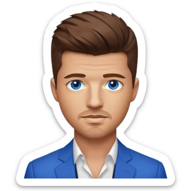 Robin Thicke brown hair, blue eyes sticker