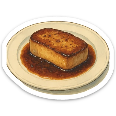 ghibli style foie gras on a plate sticker