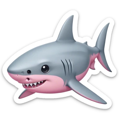 Pink shark with bow sticker