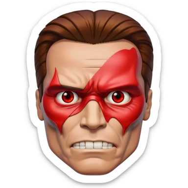 Red eyed half face Terminator Arnold Schwarzenegger sticker