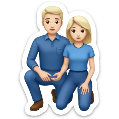 Man standing. Woman kneeling sticker