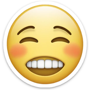 emoticon with teeth and closed eyes sticker