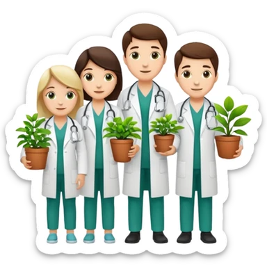 Doctors Carrying Plants sticker