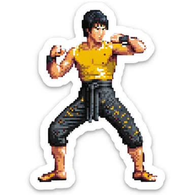 Bruce Lee demonstrating Jeet Kune Do martial arts stance sticker