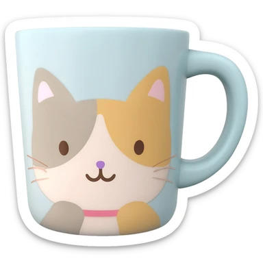 Hyperrealistic 3d rendering kawaii theme coffee mug sticker