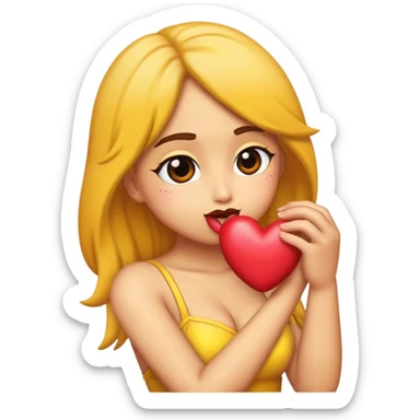 chica mandando beso sticker