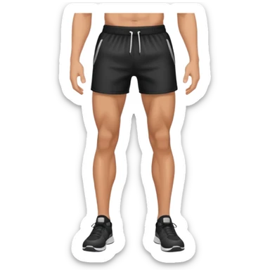 full male legs back with black gym shorts sticker