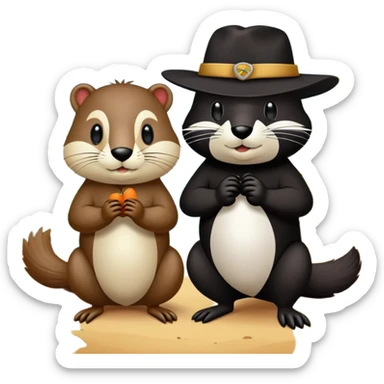 Nutria y zorro sticker