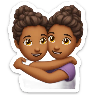 Two bestie hugging sticker