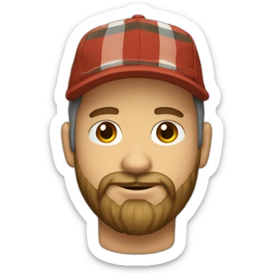 white Man whith a cap a nose strap a flannel shirt and a big beard  sticker