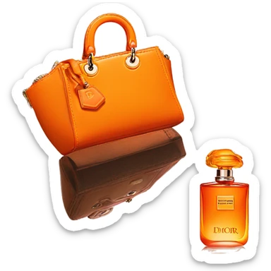 Orange dior perfume with orange Dior purse sticker