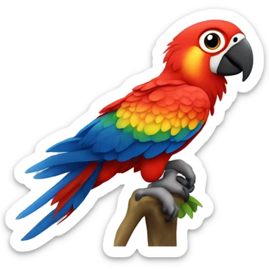 baby scarlet macaw full body big eyes sticker