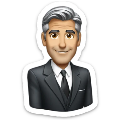 george clooney cartoon wearing suit sticker