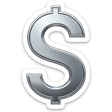 $ dollar metal symbol sticker