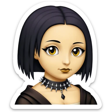 Goth mona lisa with spike choker sticker