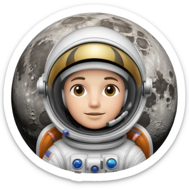 Astronaut on moon sticker