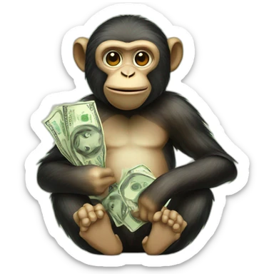 monkey with money sticker