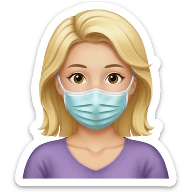 Skin care blonde lady relaxing sticker