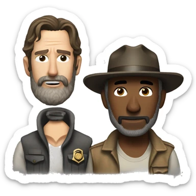Morgan Jone and Rick Grimes sticker