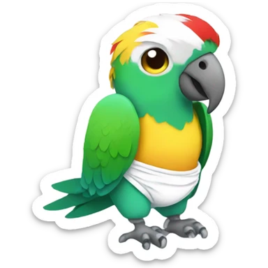 Parrot in diaper  sticker