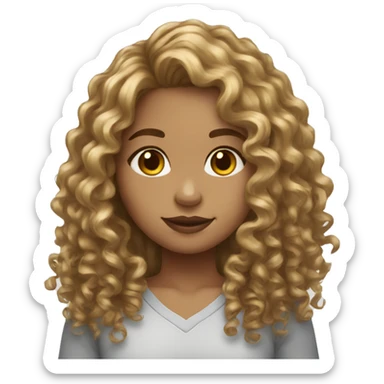 light skin girl long curly hairs sticker