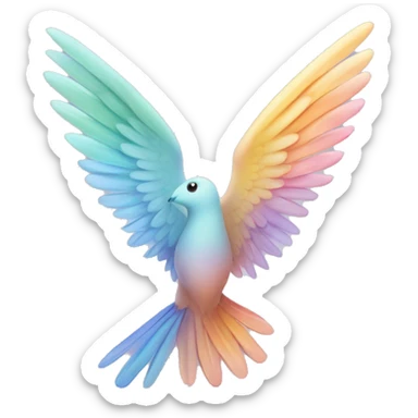 Bird wings, light, airy, feminine. Colors: #E4007C, #FD7A4E, #F5E9D8, #2443E0. The emoji should be distinctive for a feminine business on Instagram—vibrant, magnetic, and attention-grabbing. sticker