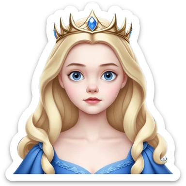 Elle fanning as princess Aurora in Maleficent in blue dress sticker