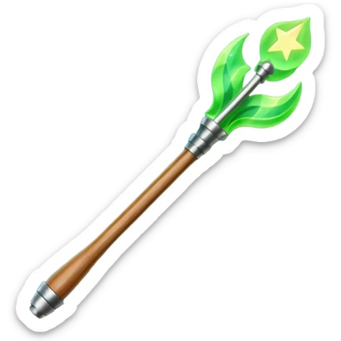 magic wand with green magic wave sticker