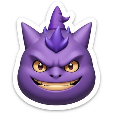 gengar from pokemon on jojos head sticker
