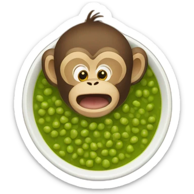 monkey coming out of the split pea soup sticker