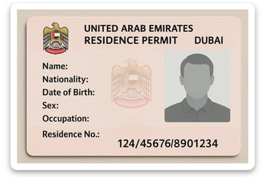 Dubai residence permit sticker