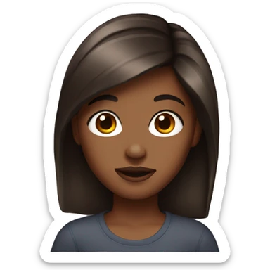 90s girl dark Brown hair sticker