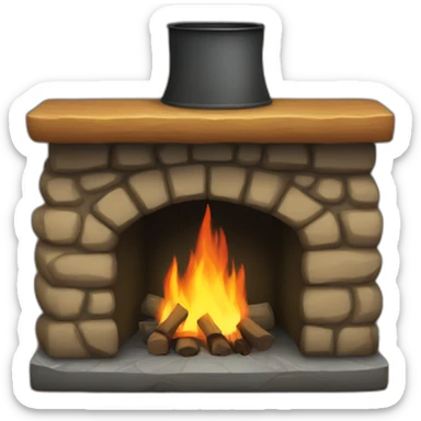 camp fireplace sticker