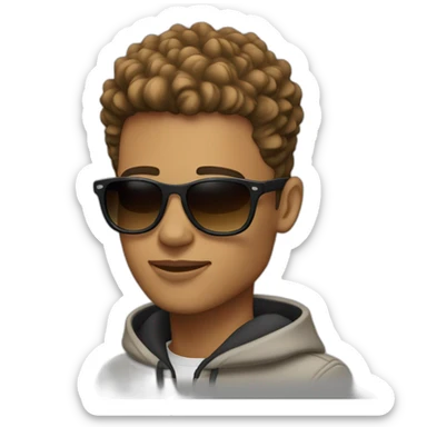 Light skin guy with taper fade and mountain sunglasses  sticker