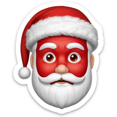 Santa having a facial sticker